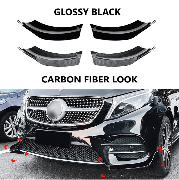 Car Craft Compatible With Mercedes Benz V Class W447 2018-2023 Rear Amg Bumper Air Vent Splitter Side Skirts Flag Canard Carbon Fiber Look Zst-578 Cf