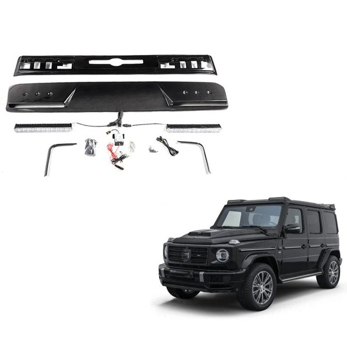 Car Craft Compatible With Mercedes Benz G Wagon G Class G55 G63 W463 W464 2008-2023 Front Roof Wing Lip Spoiler Top Light Bar Brabus Bbs Style Real Carbon Fiber