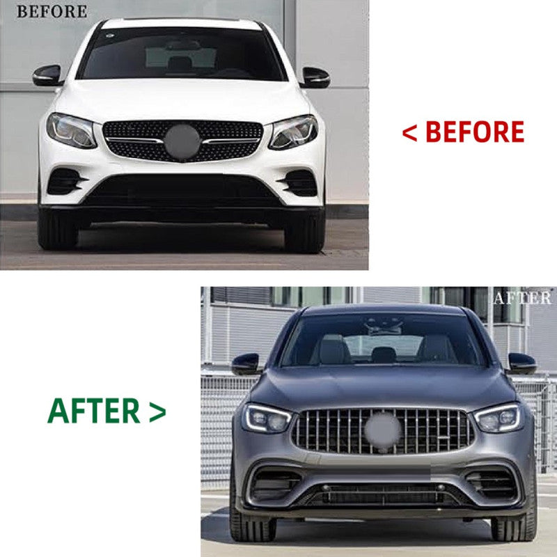 Car Craft Compatible With Mercedes Benz Glc X253 2016-2020 Coupe To Glc X254 2021+ Coupe Amg S63 Upgrade Facelift Conversion Bodykit Bumper Trunk Headlight Taillight