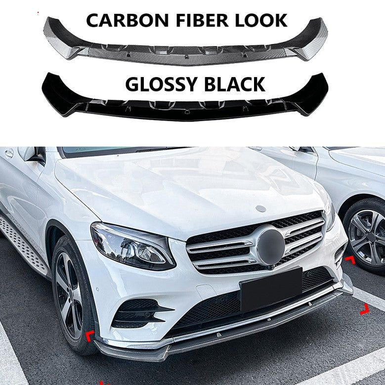 Car Craft Compatible With Mercedes Benz Glc W253 X253 C253 2016-2019 Amg Front Bumper Lip Splitter Diffuser Skirst Flag Canard Carbon Fiber Look Zst-679 Cf