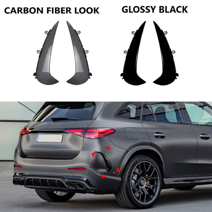 Car Craft Compatible With Mercedes Benz Glc W254 X254 2023 + Rear Amg Bumper Air Vent Splitter Side Skirts Flag Canard Carbon Fiber Look Zst-672 Cf