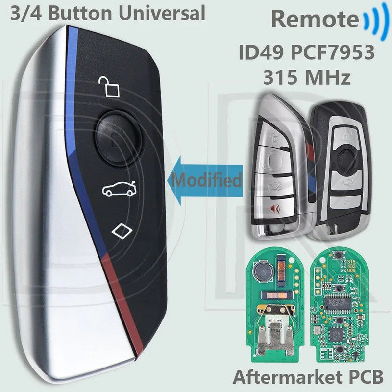 Car Craft Compatible With Bmw 1 2 3 4 5 6 7 X1 X3 X4 X5 X6 X7 Z4 Series Upgrade Key Cover Case To New Style Car Key Cover Shell With Blade 3 Button Bm-ks-62