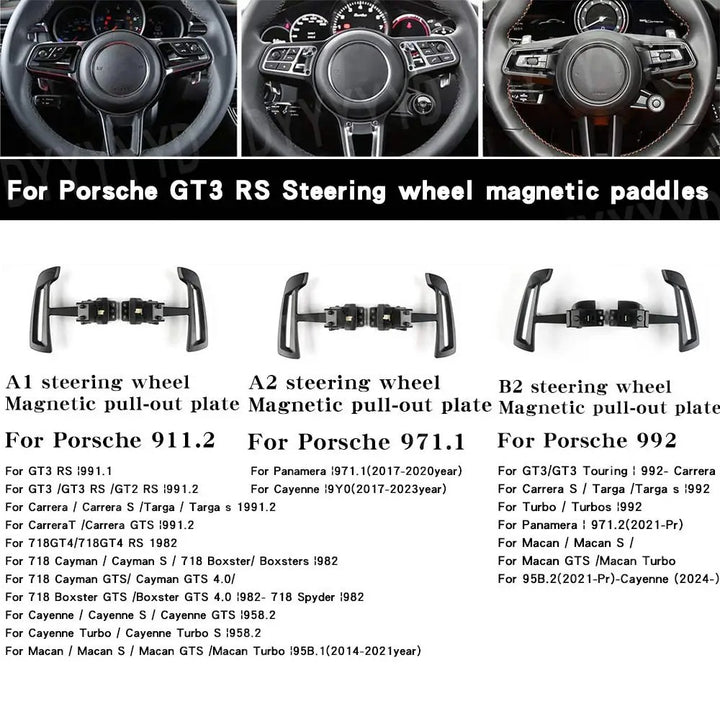 Car Craft Compatible With Porsche 911.2 Carrera 718 Cayman Boxster Cayenne Macan 2014-2021 Interior Steering Wheel Magnetic Paddle Shift Gear Shifter Pad A1 Red Mark CC-7931 - CAR CRAFT INDIA