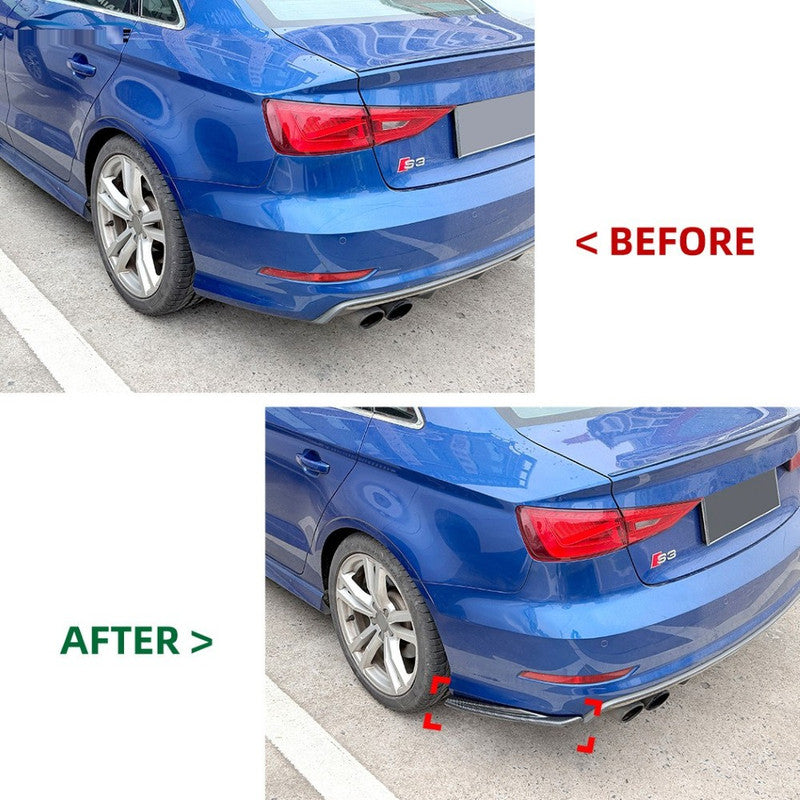 Car Craft Compatible With Audi A3 8v 2013-2016 S Line Rear Bumper Side Splitter Skirt Trim Flag Lip Zst-1555 Gb Glossy Black