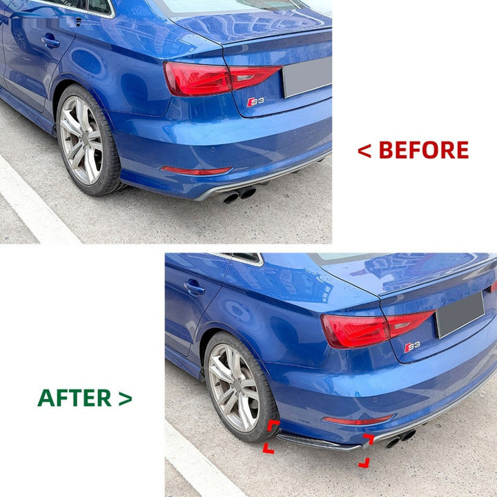 Car Craft Compatible With Audi A3 8v 2013-2016 S Line Rear Bumper Side Splitter Skirt Trim Flag Lip Zst-1555 Gb Glossy Black