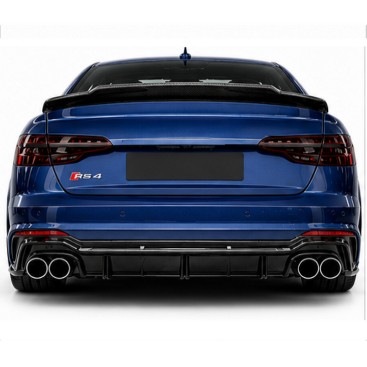 Car Craft Compatible With Audi A4 B9 2017-2020 Upgraded Facelift Convert To Rs4 S4 Sport Bodykit Rear Bumper Exhaust Pipe Tip Black 00 00 A4-027 Gc