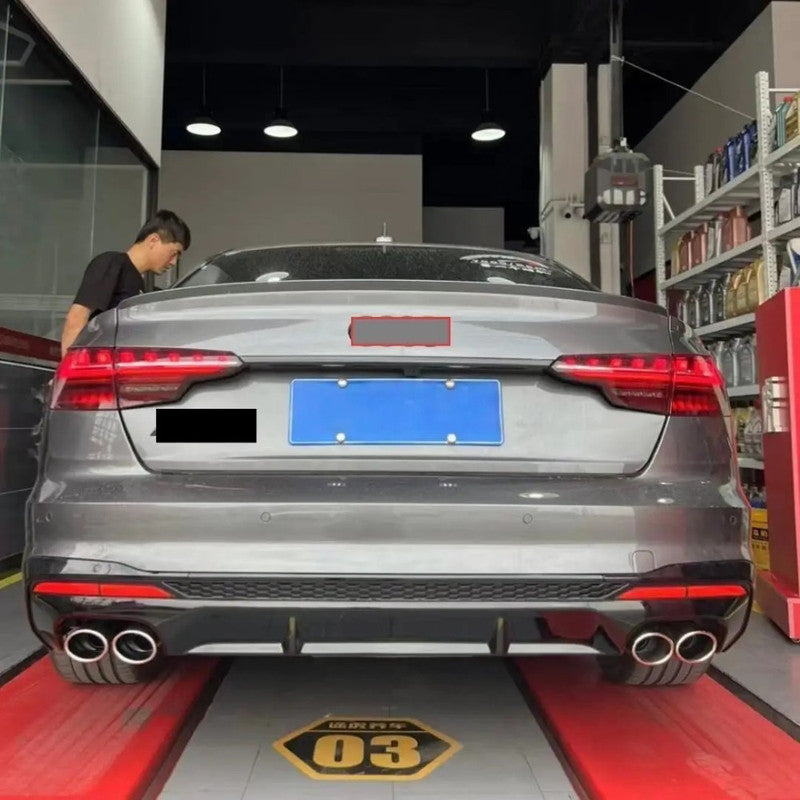 Car Craft Compatible With Audi A4 B9.5 2021+ Upgraded Facelift Convert To S4 Sport Bodykit Rear After Bumper Exhaust Pipe Tips A4-047 Gc Silver CC-10844