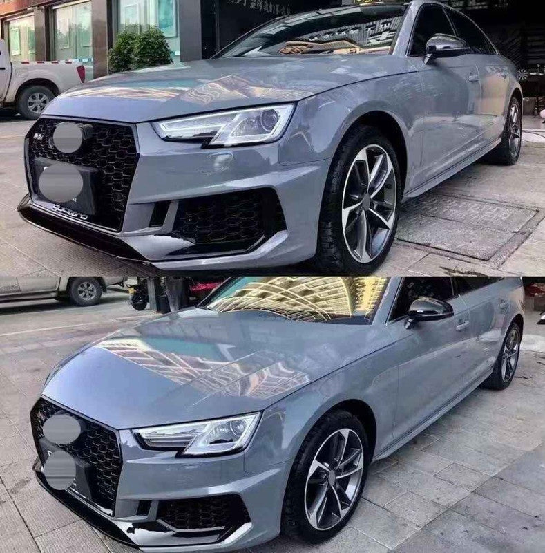 Car Craft Compatible With Audi A4 B9 S4 2017-2019 Upgrade Facelift Convert To 2017 Style Rs4 Sport Bodykit Bumper Grill Lip Trim Skirt Front