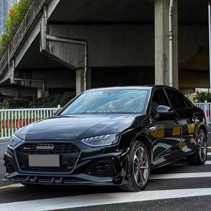 Car Craft Compatible With Audi A4 B9.5 2021+ Front Bumper Lip Splitter Skirt Trim For Rs4 Model A4-041/042 Gc CC-10833
