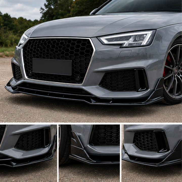 Car Craft Compatible With Audi A4 B9 2017-2020 Rs4 Front Bumper Lip Splitter Skirt Trim A4-023 024 GC