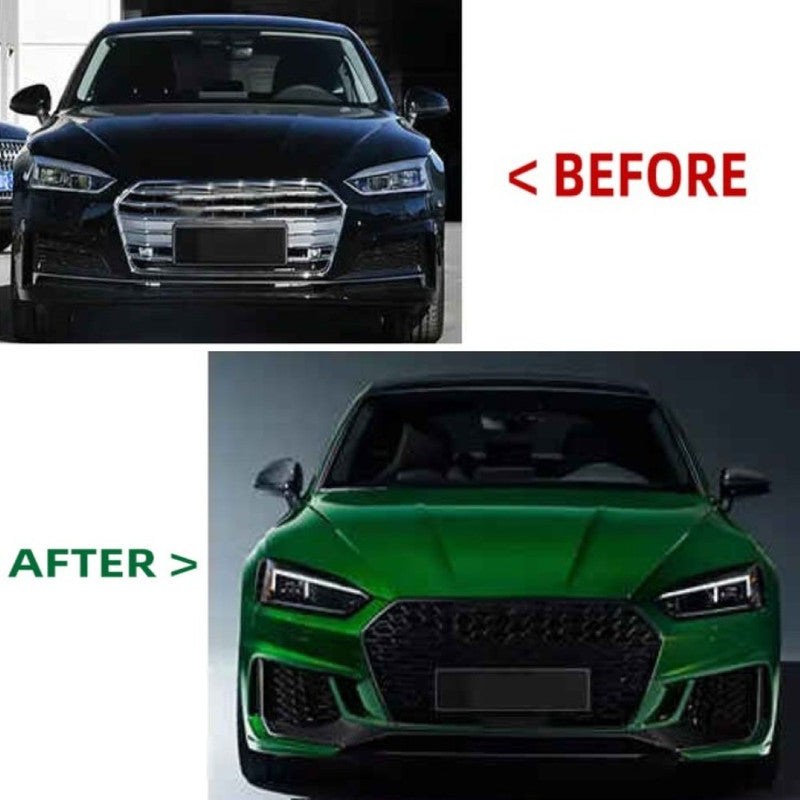 Car Craft Compatible With Audi A5 S5 Rs5 2017-2020 Upgrade Convert To Rs5 S5 Sport Bumper Front Bodykit Mesh A5-029 Gc - CAR CRAFT INDIA