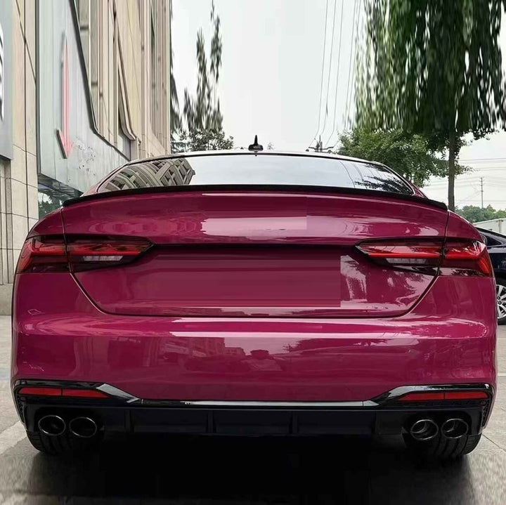 Car Craft Compatible With Audi A5 S5 Rs5 B9 2020-2022 Rs5 Bumper Rear Diffuser Lip Skirt Trim With Exhaust Pipe Tips Silver Chrome Dlw0801060404 Rsu - CAR CRAFT INDIA