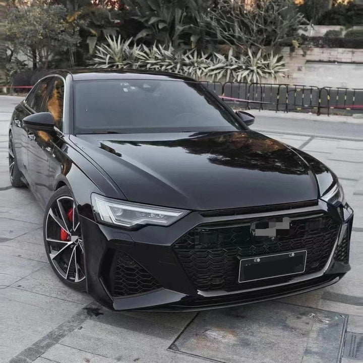 Car Craft Compatible With Audi A6 C8 2019-2024 Upgrade Facelift Convert To Rs6 Bodykit Front Rear Bumper Grill Fog Gril Trim Skirt Exhaust Pipe Tip After Rear Lip Diffuser Rsu