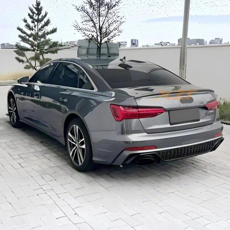 Car Craft Compatible With Audi A6 C8 2019-2024 Upgrade Facelift Convert To Rs6 Bodykit Front Rear Bumper Grill Fog Gril Trim Skirt Exhaust Pipe Tip After Rear Lip Diffuser Rsu