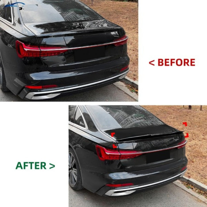 Car Craft Compatible With Audi A6 S6 C8 2018-2025 Rear Trunk Wing Boot Roof Lip Spoiler M4 Style Zst-1456 Gb Glossy Black - CAR CRAFT INDIA