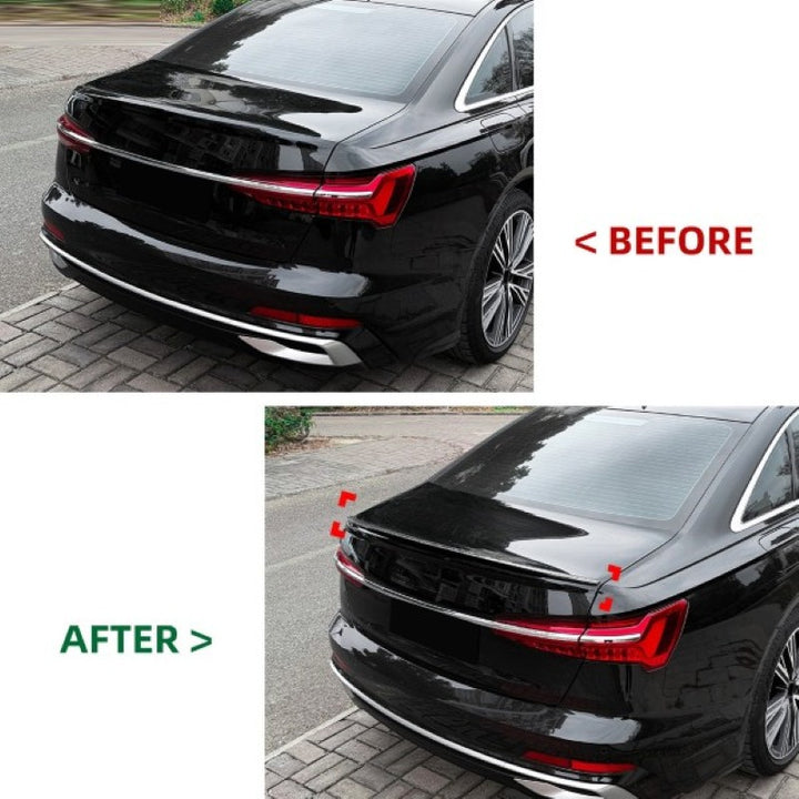 Car Craft Compatible With Audi A6 S6 C8 2018-2025 Rear Trunk Wing Boot Roof Lip Spoiler Zst-1455 Gb Glossy Black - CAR CRAFT INDIA