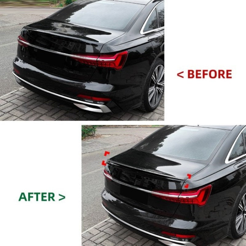 Car Craft Compatible With Audi A6 S6 C8 2018-2025 Rear Trunk Wing Boot Roof Lip Spoiler Zst-1455 Cf Carbon Fiber Look - CAR CRAFT INDIA