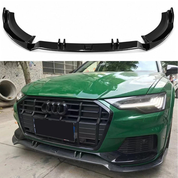 Car Craft Compatible With Audi A6 C8 2019-2025 Abt All Round Rs6 S6 Sport Front Bumper Lip Splitter Skirt Trim A6-036 037 Gc Glossy Black Usa CC-11298