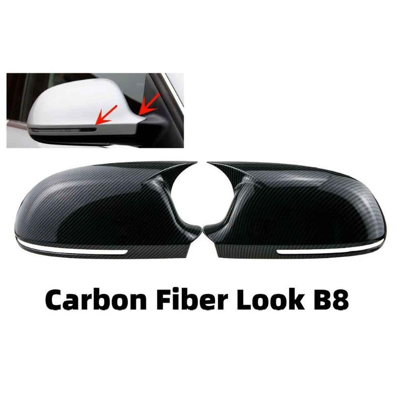 Car Craft Compatible With Audi A4 S4 2008-2009 A5 S5 2007-2009 A6 S6 2008-2011 A8 S8 2008-2010 Q3 Sq3 2012-2015 A3 2008-2010 Side Rear View Case Wing Cap Shell Housing Mirror Covers 3m Tape Pasting Style Carbon Fiber Look