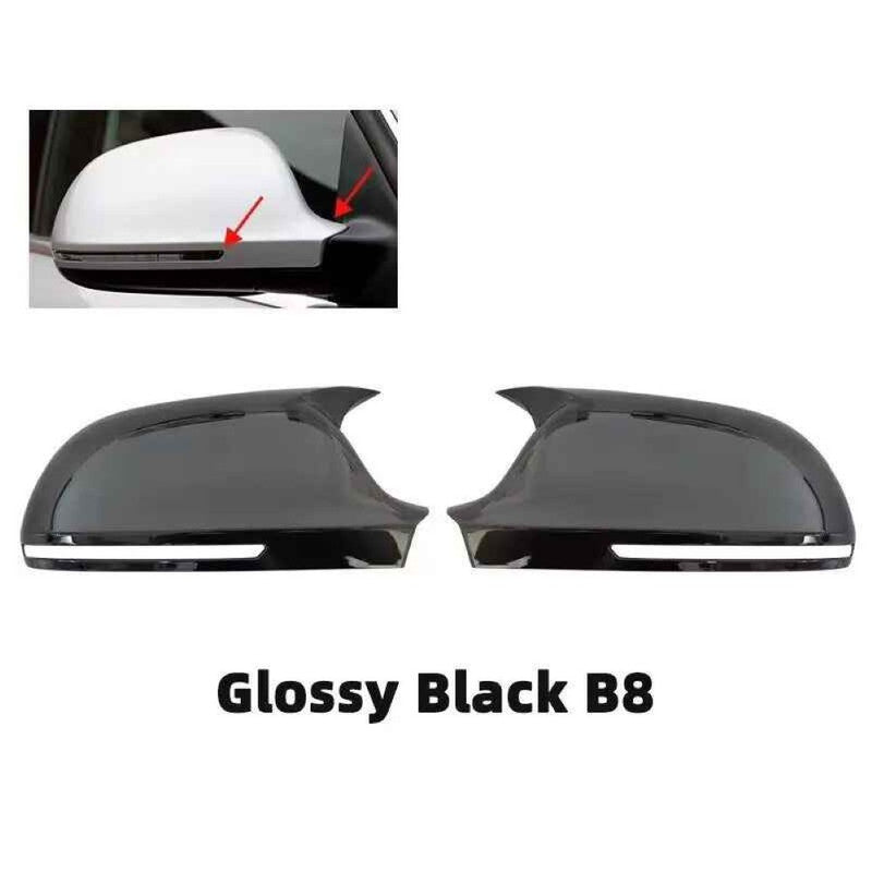 Car Craft Compatible With Audi A4 S4 2008-2009 A5 S5 2007-2009 A6 S6 2008-2011 A8 S8 2008-2010 Q3 Sq3 2012-2015 A3 2008-2010 Side Rear View Case Wing Cap Shell Housing Mirror Covers 3m Tape Pasting Style Glossy Black