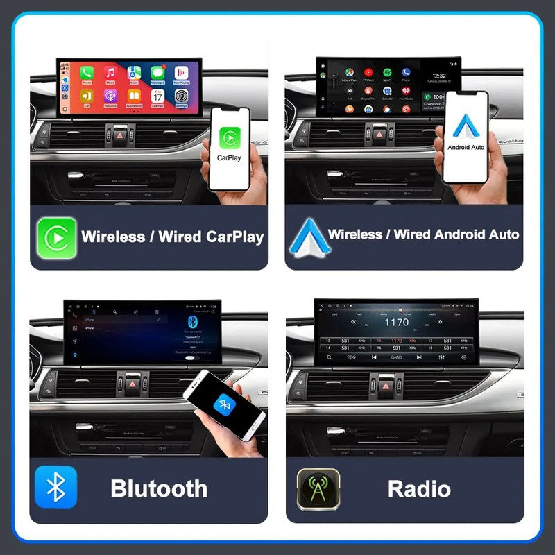 Car Craft Compatible With Audi A6 C7 A7 2012-2018 Digital Infotaiment Touch Screen Android Multimedia Player Gps Navigation Radio Carplay Android Auto 10.25 Inch Android 13, 8 Core 4gb+64gb Storage