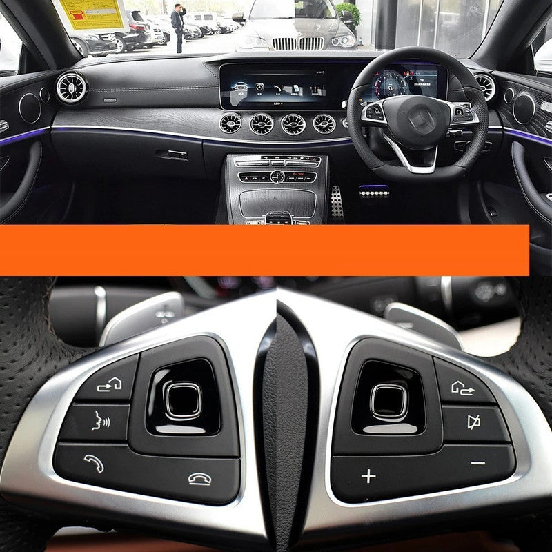 Car Craft Compatible With Mercedes Benz E Class W213 Sedan 2016-2018 E Class W238 Coupe Cabriolet 2016-2018 Car Steering Wheel Switch Control Button Cover 0999056400-s-a Left Silver Assembly B CC-10649