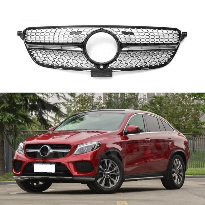 Car Craft Compatible With Mercedes Benz Gle Coupe W166 X166 C292 W292 2015-2019 Front Amg Bumper Show Grill  Diamond Black - CAR CRAFT INDIA