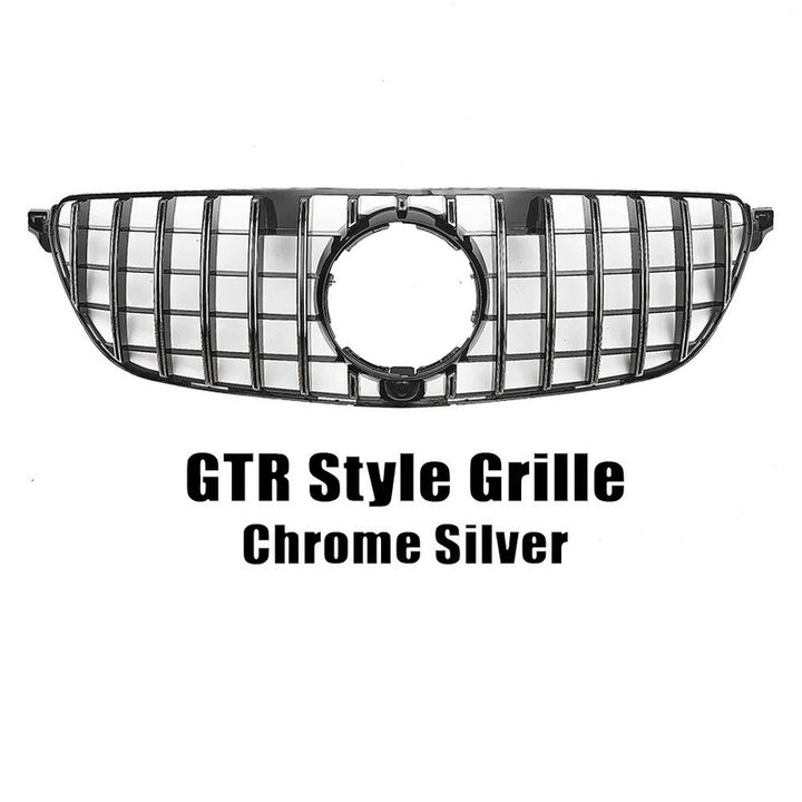 Car Craft Compatible With Mercedes Benz Gle Coupe W166 X166 C292 W292 2015-2019 Front Amg Bumper Show Grill  Gtr Silver - CAR CRAFT INDIA