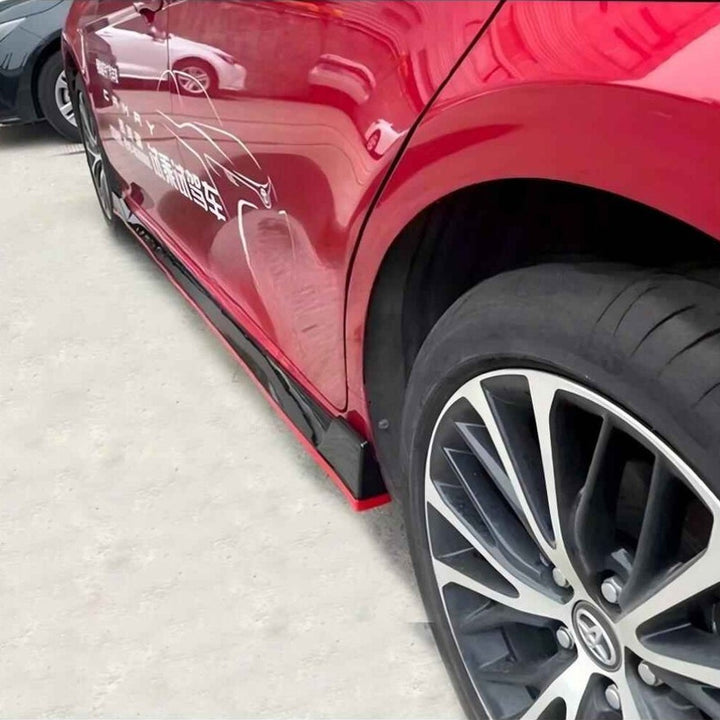 Car Craft Compatible With Toyota Camry 2018-2022 Side Skirt Splitter Trim Running Board Glossy Black
