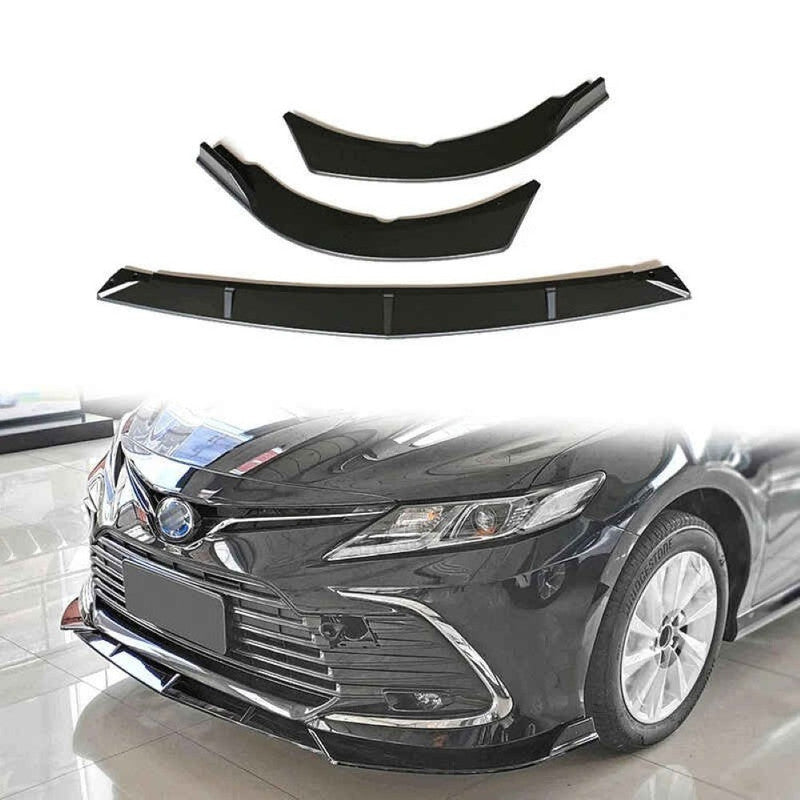 Car Craft Compatible With Toyota Camry 2021-2025 Front Bumper Lip Skirt Trim Carbon Fiber Look