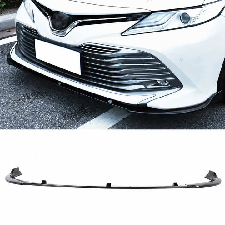 Car Craft Compatible With Toyota Camry 2018-2020 Front Bumper Lip Skirt Trim Glossy Black