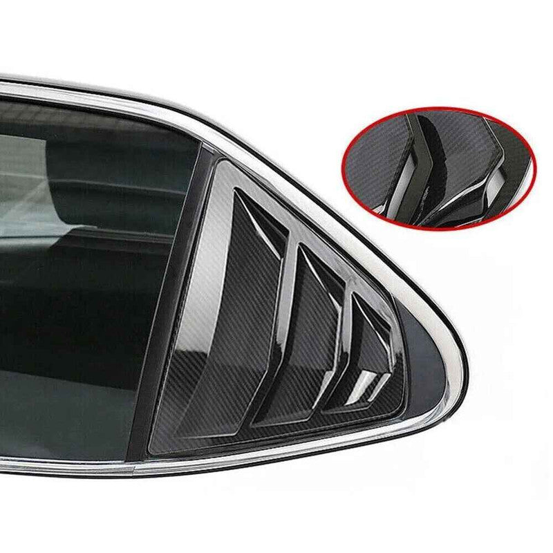 Car Craft Compatible With Toyota Camry 2018-2023 Car Rear Window Shutter Cover Louver Side Vent Trim Triangle Carbon Fiber Look