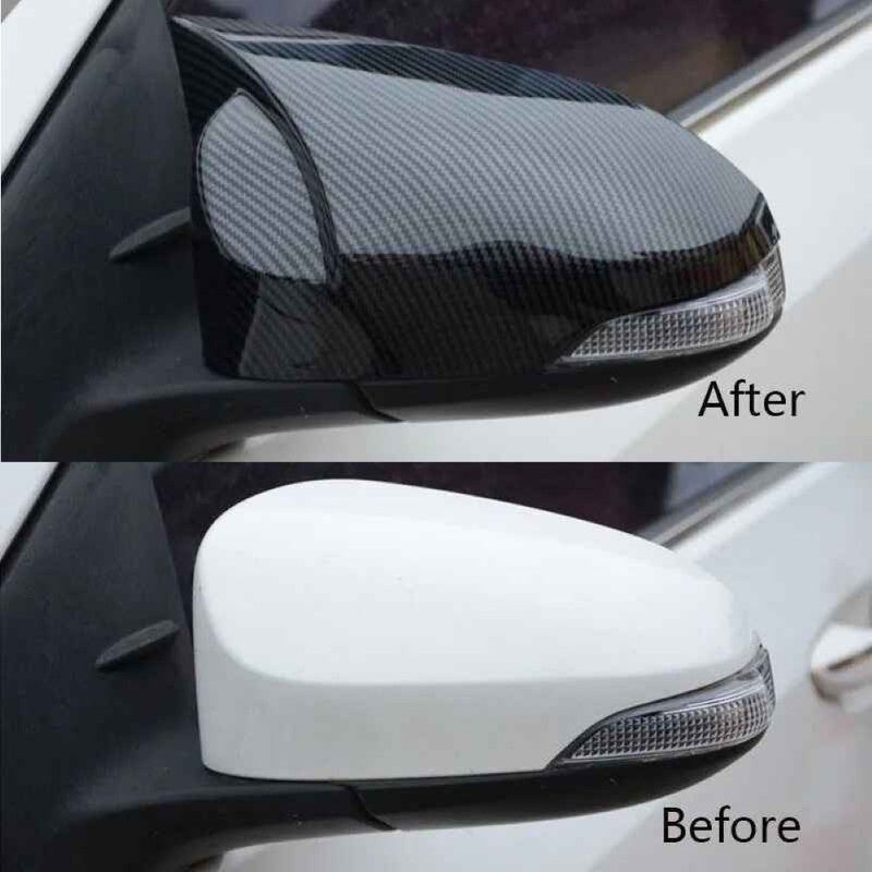 Car Craft Compatible With Toyota Corolla Altis 2014-2017 Camry 2012-2017 Toyota Vitz 11-19 Side Rear View Case Wing Cap Shell Housing Mirror Covers 3m Tape Pasting Style Glossy Black CC-11522