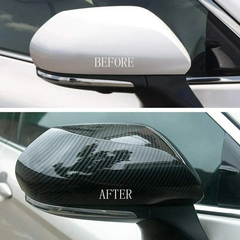Car Craft Compatible With Toyota Camry 2018‑2025 Le Se Xle Xse Side Rear View Case Wing Cap Shell Housing Mirror Covers 3m Tape Pasting Style Carbon Fiber Look Model B CC-11527