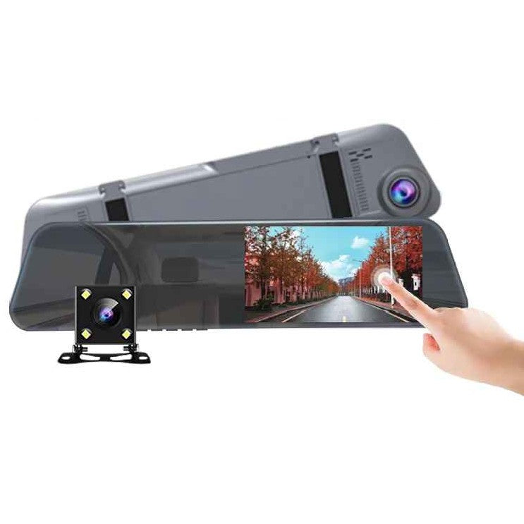 Car Craft Compatible With Car Touch Screen Rear View Mirror Dvt Camera 4.5 Inch 1080p Black Box Dvr Dual Lens Dash Cam With Rear Camera
