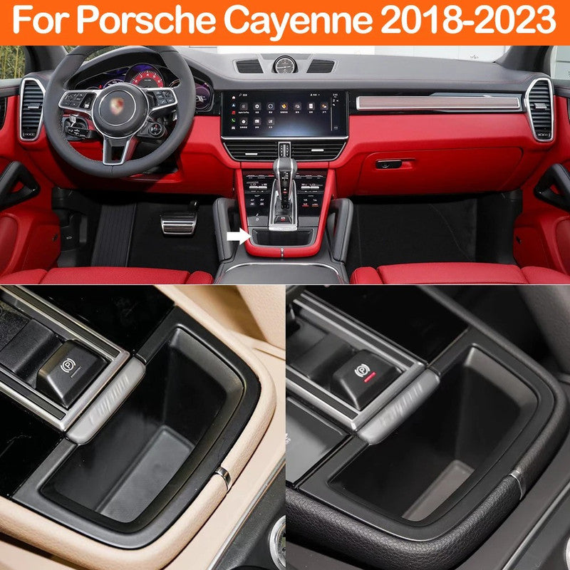 Car Craft Compatible With Porsche Cayenne 9y0 9ya 2018-2023 Car Center Console Storage Box Cover Modified Storage Tray Box Replacement 9y0864051 CC-10665