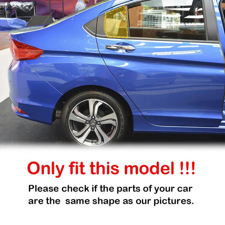Car Craft Compatible With Honda City 2014-2019 Car Rear Window Shutter Cover Louver Side Vent Trim Triangle Glossy Black