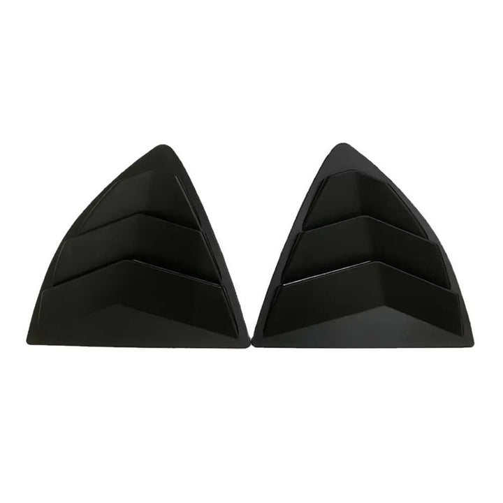 Car Craft Compatible With Honda City 2020-2024 Car Rear Window Shutter Cover Louver Side Vent Trim Triangle Glossy Black