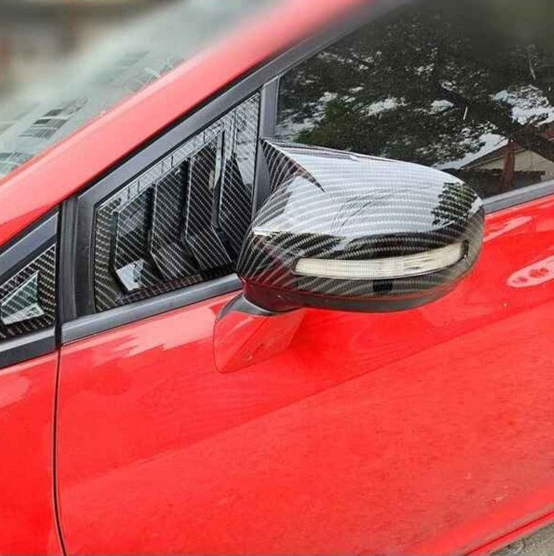 Car Craft Compatible With Honda Civic 2012-2015 Side Rear View Case Wing Cap Shell Housing Mirror Covers 3m Tape Pasting Style Without Mirror Light Usa Carbon Fiber Look CC-11535