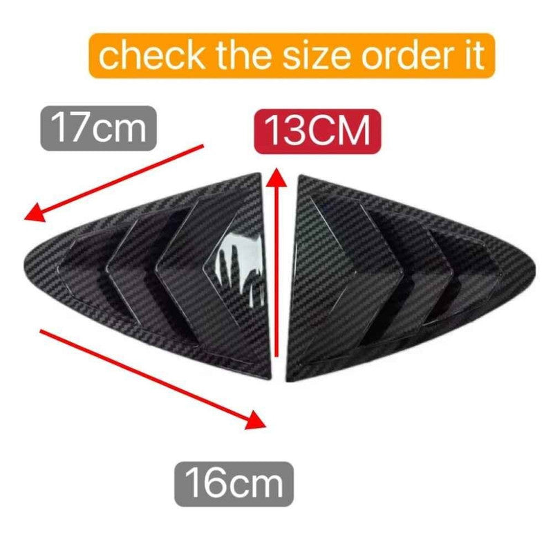 Car Craft Compatible With Chevrolet Cruze 2009-2017 Car Rear Window Shutter Cover Louver Side Vent Trim Triangle Glossy Black