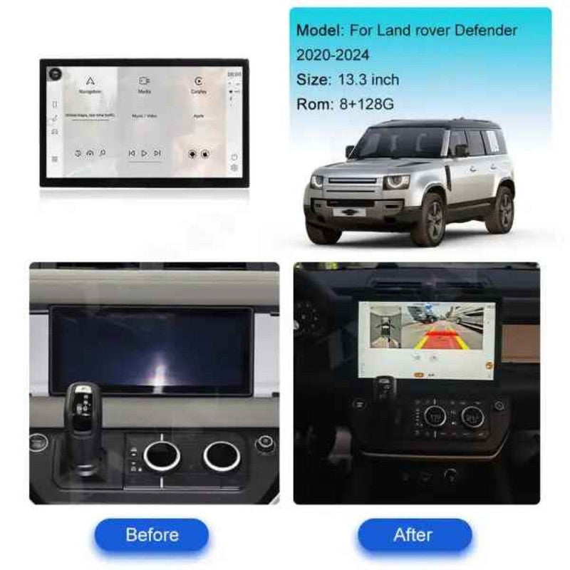 Car Craft Compatible With Range Land Rover Defender 90 110 130 L663 2020-2024 Android Multimedia Infotainment Touchscreen Touch Dvd Player Wireless Carplay Android Auto 4gb +64gb 13.3 Inch