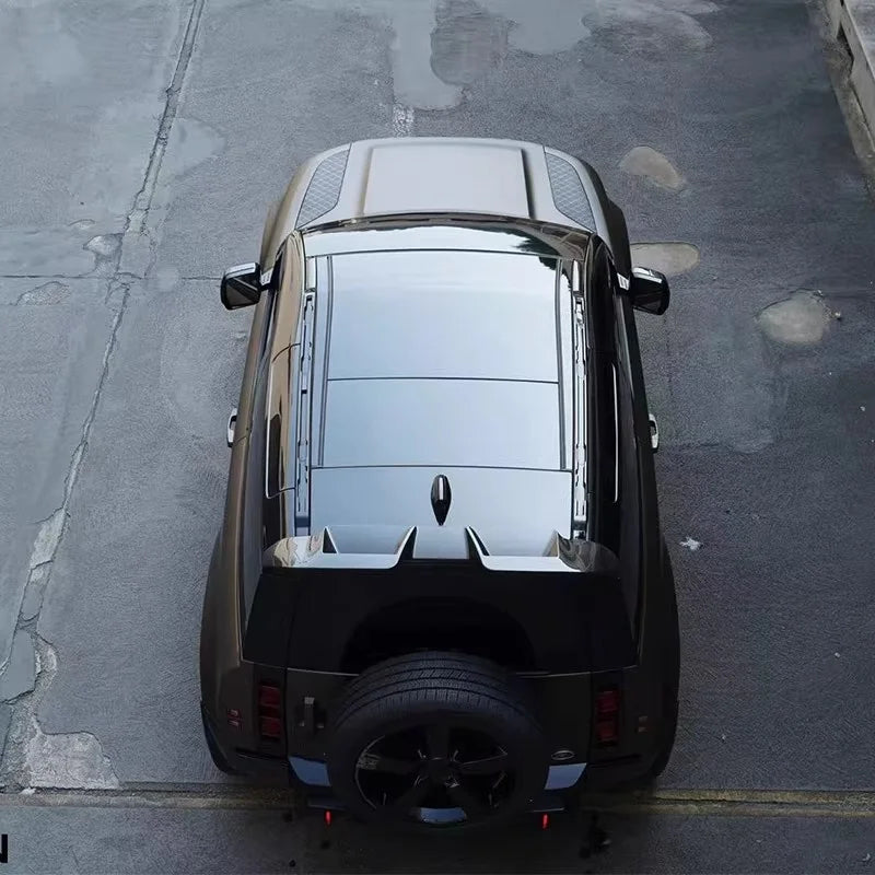 Car Craft Compatible With Land Range Rover Defender 90 110 130 2020-2026 L663 Rear Trunk Roof Wing Spoiler Lip Splitter Rock Style Kt Design Glossy Black - CAR CRAFT INDIA