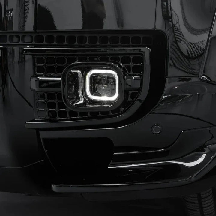 Car Craft Compatible With Range Land Rover Defender L663 2020-2025 90 110 130 Upgrade Convertion Bodykit Urban U Style Front Bumper Fog Lamp Light Gril Cover Trim