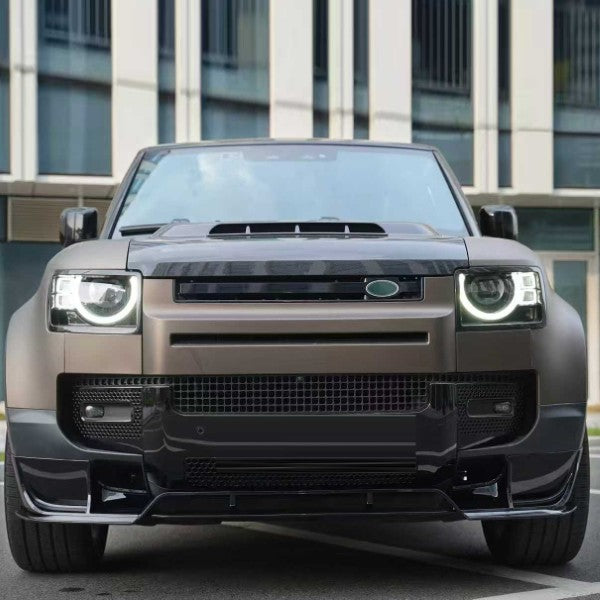 Car Craft Compatible With Land Range Rover Defender 90 110 130 2020-2026 L663 Front Bumper Lip Splitter Skirts Vent Kt Rock Design Ms Style Carbon Fiber Look - CAR CRAFT INDIA