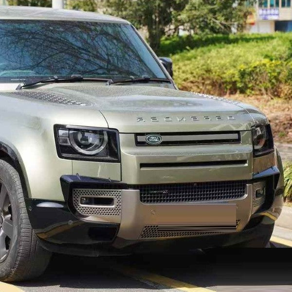 Car Craft Compatible With Land Range Rover Defender 90 110 130 2020-2026 L663 Front Bumper Fog Lamp Light Lip Splitter Skirts Vent Kt Rock Design Ms Style Glossy Black - CAR CRAFT INDIA