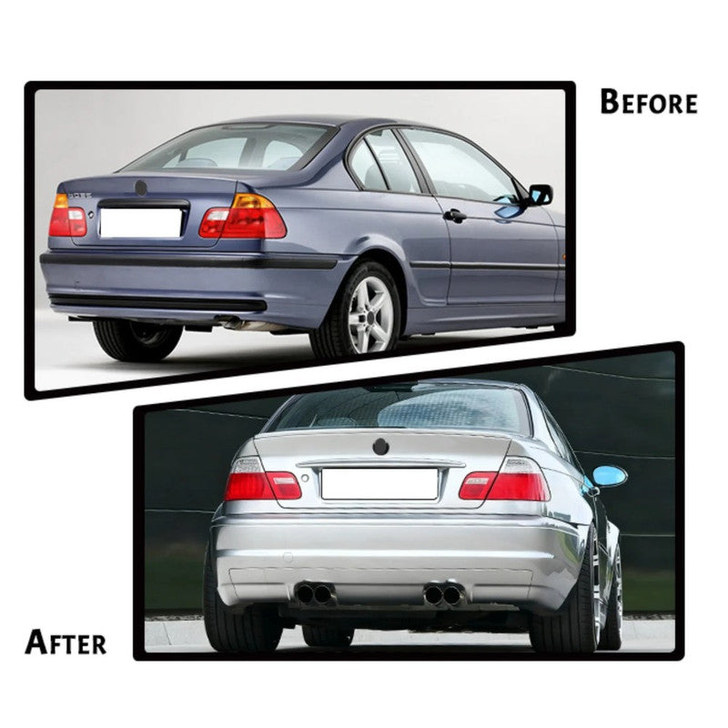 Car Craft Compatible With Bmw 3 Series E46 Sedan 1998-2004 Upgrade Facelift Convert To M3 M Sport Mt M Tech Rear Bumper Bodykit Body Kit For 4 Door Car Gc E46-009