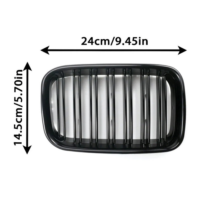 Car Craft Compatible With Bmw 3 Series E36 1991-1994 M3 M Sport Front Bumper Show Grill Glossy Black Gc E36-001