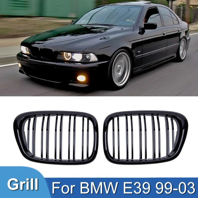 Car Craft Compatible With Bmw 5 Series E39 1988-2003 Upgrade Front Bumper Show Grill Glossy Black - CAR CRAFT INDIA