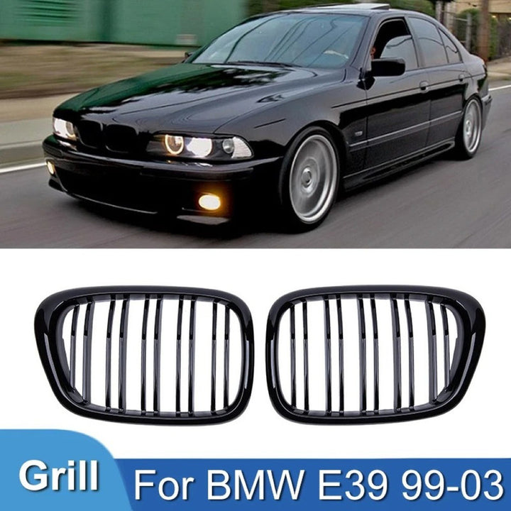 Car Craft Compatible With Bmw 5 Series E39 1988-2003 Upgrade Front Bumper Show Grill Glossy Black - CAR CRAFT INDIA