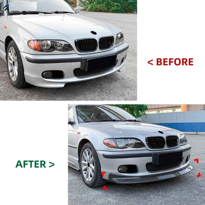 Car Craft Compatible With Bmw 3 Series E46 Sport 1998-2005 Front Bumper Lip Splitter Skirts Zst-1438 Gb Glossy Black CC-10009 - CAR CRAFT INDIA
